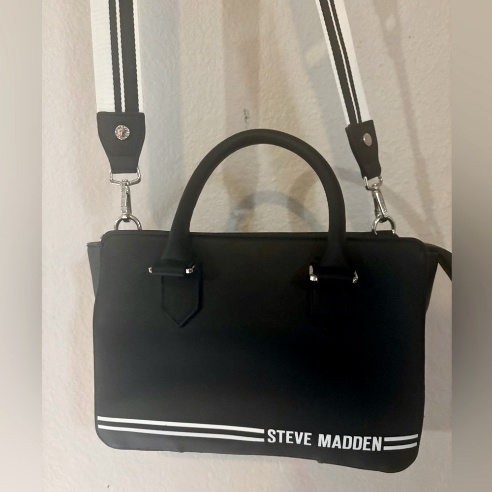Steve Madden Black and White Men's Briefcase